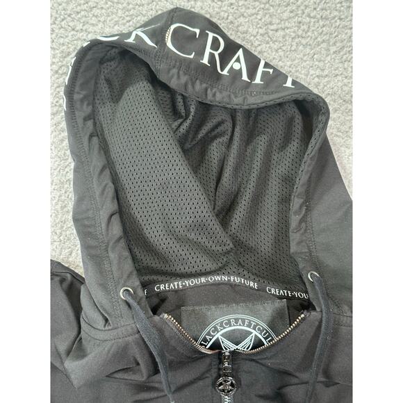 BlackCraft Cult Hoodie Mens Large Full Zip Camo Black Gray Baphomet Occult Witch - Picture 2 of 9